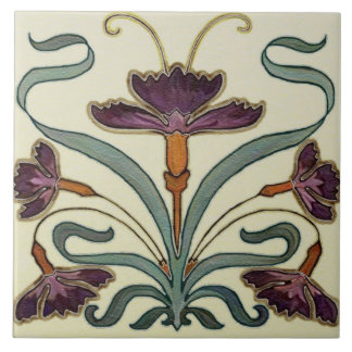 Azulejos cerámicos - Morado Floral Art Nouveau