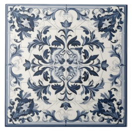 Azulejos cerámicos portugueses sin foco azul y bla
