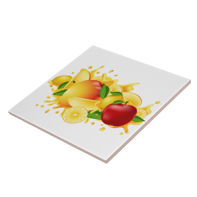 Azulejos cerámicos/Trivet-Frutas Tile cerámico (Lado)