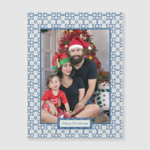 Azulejos con marco de flores y acebo de Navidad