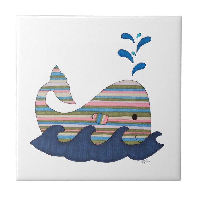 Azulejos de ballena rayados (Frente)