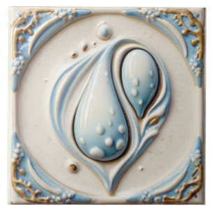 Azulejos de baño azul y agua blanca Pastel