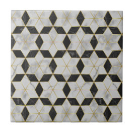 Azulejos de baño negros y dorados