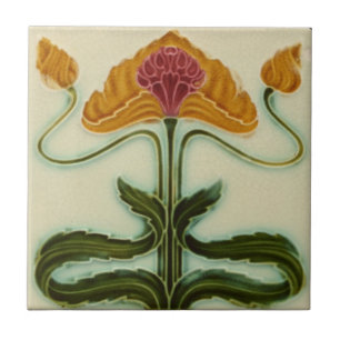 Azulejos de cerámica Art Nouveau - Flores