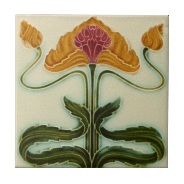Azulejos de cerámica Art Nouveau - Flores (Frente)