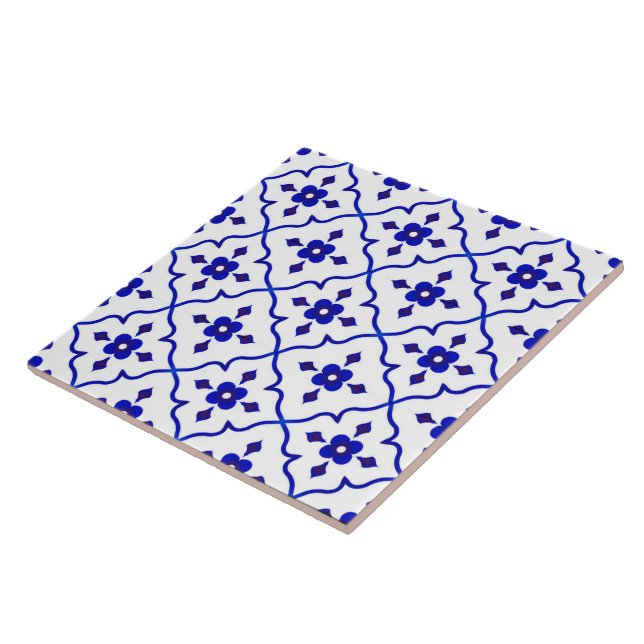 Azulejos de cerámica azul de estilo italiano. (Lado)