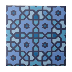 Azulejos de cerámica azul marroquí