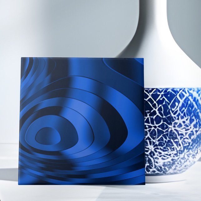 Azulejos de cerámica azul oscuro abstracto (Subido por el creador)