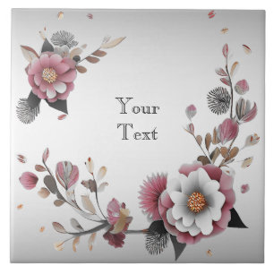 Azulejos de cerámica blanca rosada