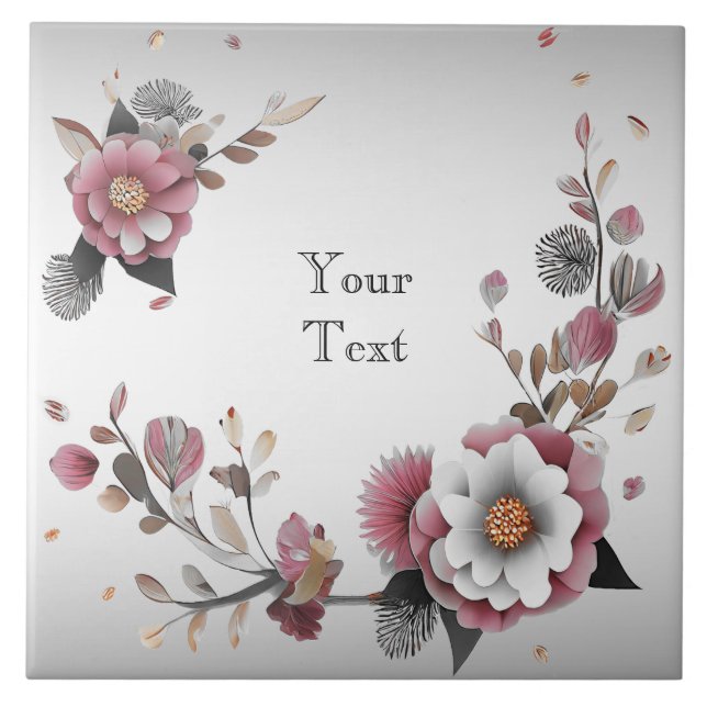 Azulejos de cerámica blanca rosada (Frente)