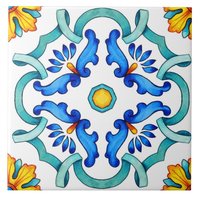 Azulejos de cerámica de estilo mediterráneo. (Frente)