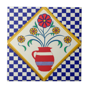 Azulejos de cerámica de flores mexicanas de époc