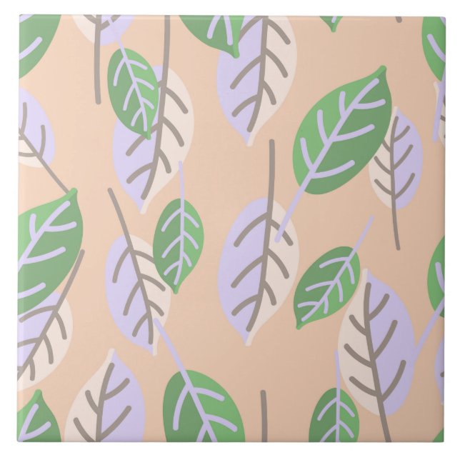 azulejos de cerámica de hojas pastel (Frente)