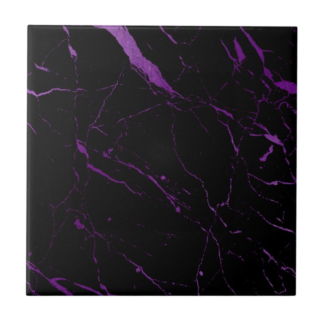 Azulejos de cerámica de mármol negro y morado de l (Frente)