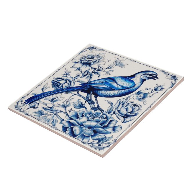 Azulejos De Cerámica De Pájaro De Delft Azul De Es (Lado)