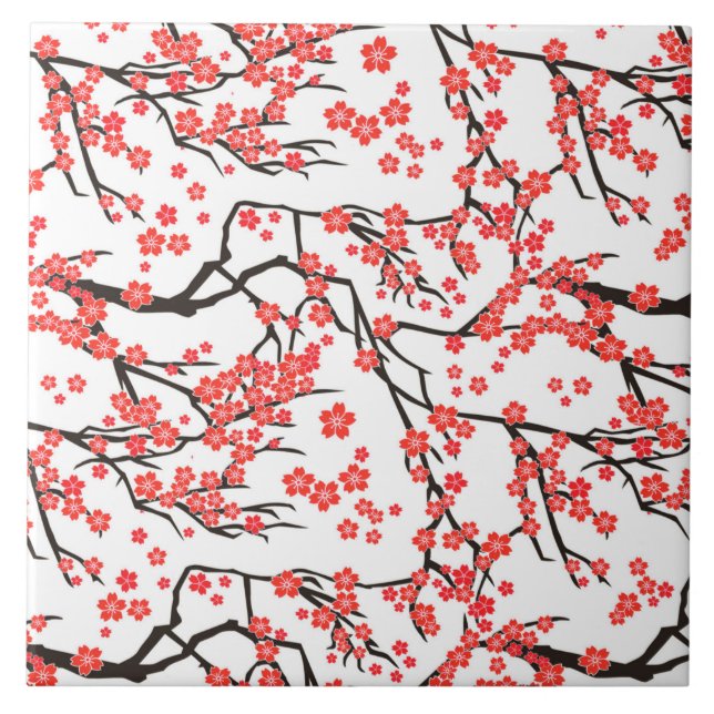 azulejos de cerámica de patrón floral de Japón fre (Frente)