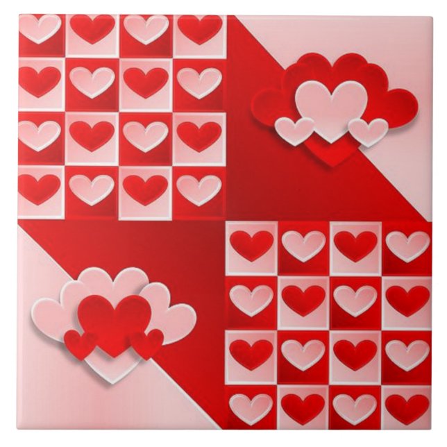 Azulejos de cerámica decorativos del Corazón Rojo  (Frente)