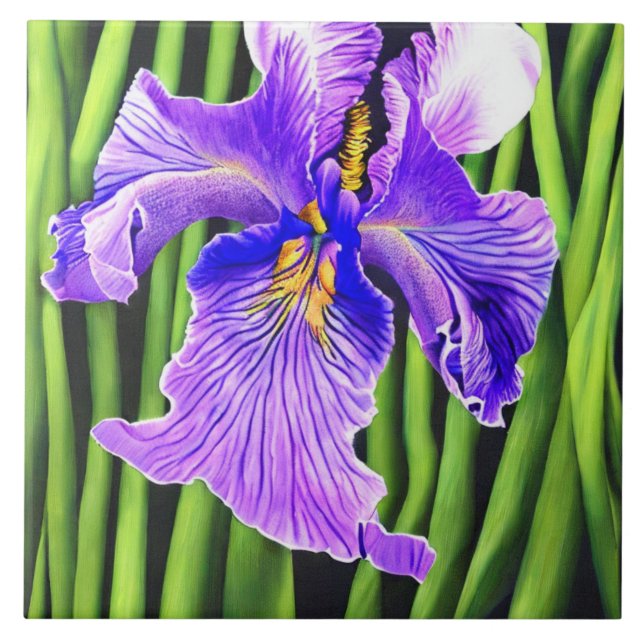 Azulejos de cerámica decorativos Iris Azul (Frente)