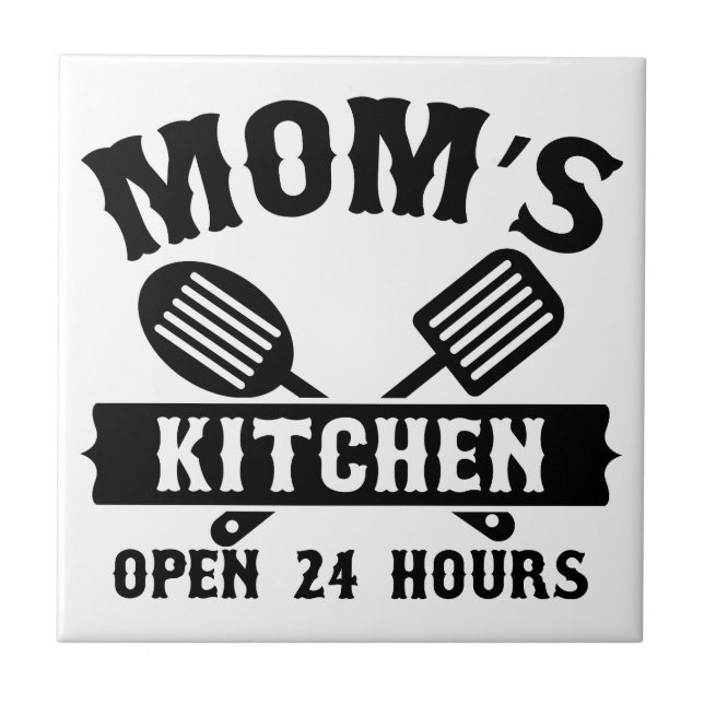 Azulejos de cerámica La cocina de mamá abre 24 hor (Frente)