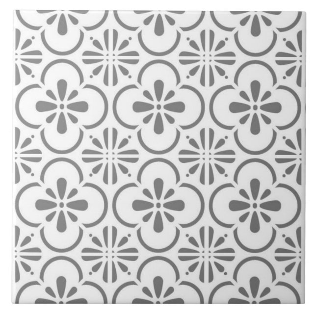 Azulejos de cerámica - Marruecos gris y blanco (Frente)