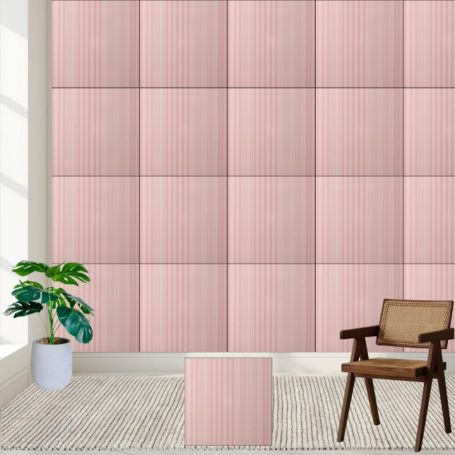 Azulejos de cerámica rayada rosada (Pink Striped Ceramic Tile)