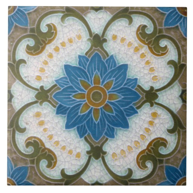 Azulejos de cerámica rodeados de pared y fuego (Frente)