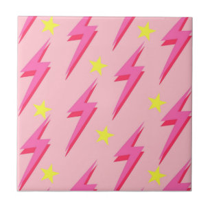 Azulejos de cerámica rosa Lightning para espacios 