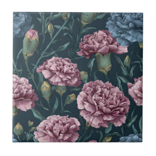 Azulejos de Clavel Botánico Único para Baño