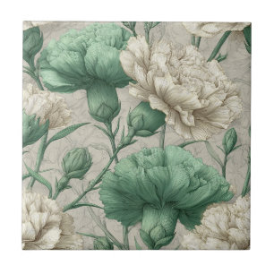 Azulejos de clavel vintage de moda para espacio de