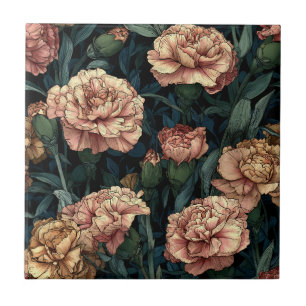 Azulejos de clavel vintage lindos para pisos durad