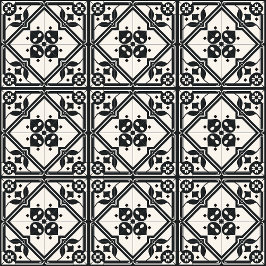 Azulejos de color blanco y negro