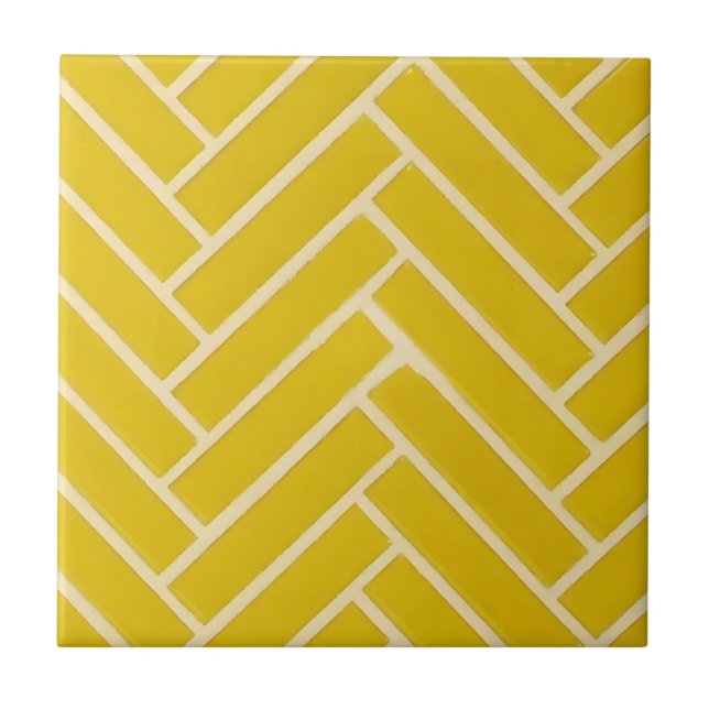 azulejos de diseño sofisticado amarillo mostaza (Frente)