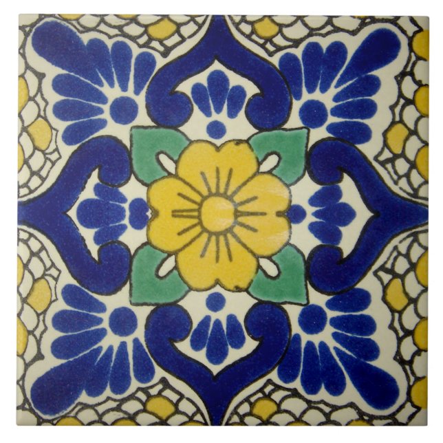 Azulejos de foto de cerámica de flores azules y am (Frente)