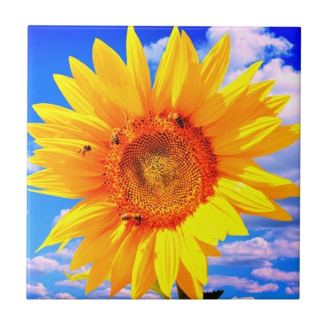 Azulejos de girasol y abejas (Frente)