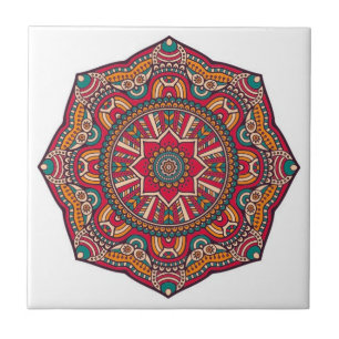azulejos de mandala coloridos