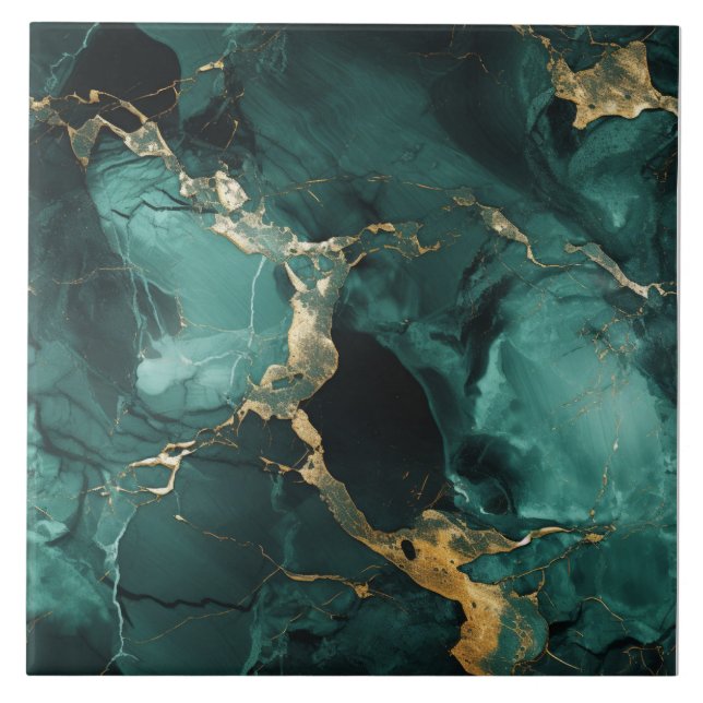Azulejos de mar profundo con la vena dorada (Frente)