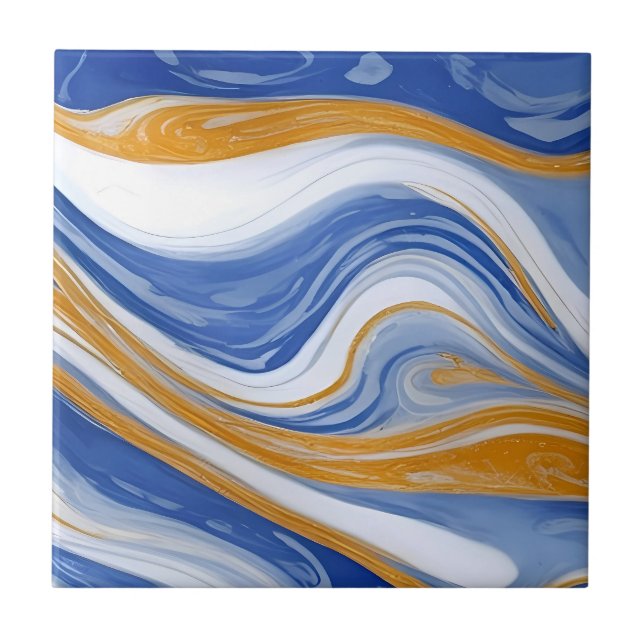 Azulejos de mármol azul - Olas de mármol azules y  (Frente)