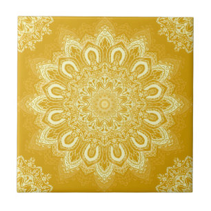 azulejos de patrón amarillo mostaza