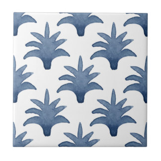 Azulejos de pinecona azul y blanco
