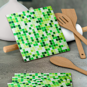 Azulejos de Piscina, Baldosas Mosaico Verdes, Patr