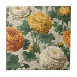 Azulejos de Ranunculus Boho Art Deco para suelos a