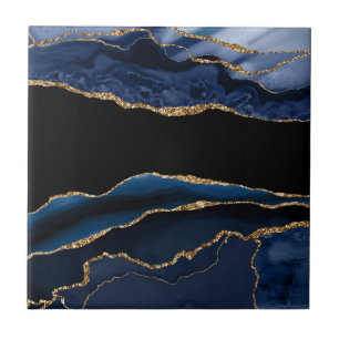 Azulejos decorativos de Ilustracion de oro azul