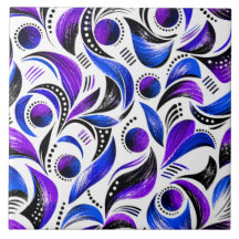 Azulejos Decorativos de Remolino Abstracto Púrpura