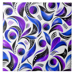 Azulejos Decorativos de Remolino Abstracto Púrpura