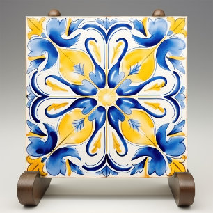 Azulejos Elegancia Amarillo Azul Soleado