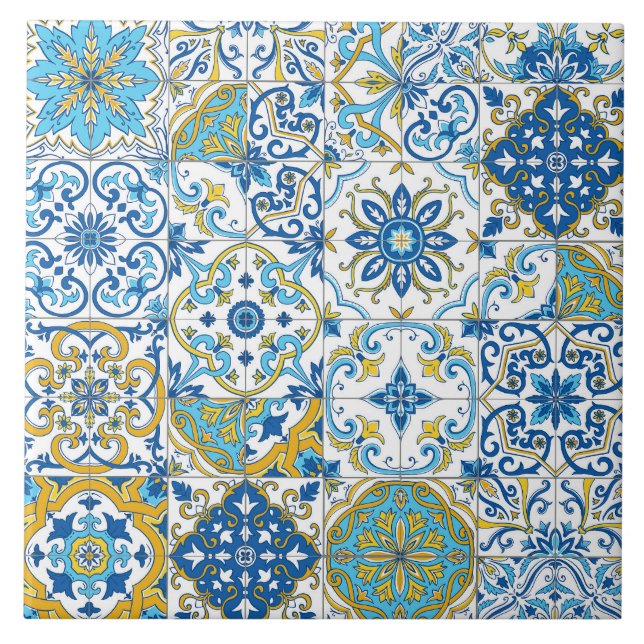 Azulejos en azul y amarillo (Frente)