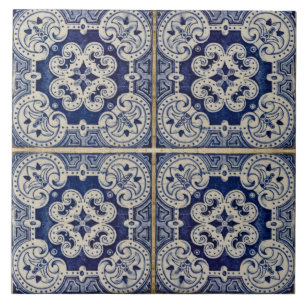 Azulejos florales azules portugueses azules modern
