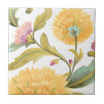Azulejos florales de abadía - Flores amarillas<br><div class="desc">Abbey Floral Tiles III por June Erica Vess. Cuenta con flores amarillas muy cercanas en un diseño tipo patrón.</div>