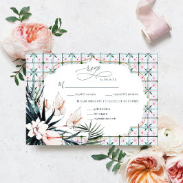 Azulejos Florales | RSVP de Boda Tropical Marroquí