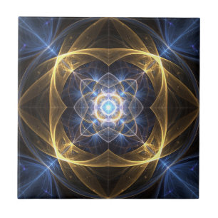 Azulejos fractales dorados